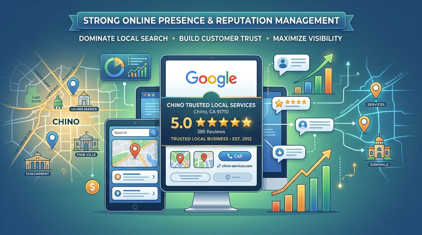 Chino California Google Business Profile with 5-star reviews and strong local online presence